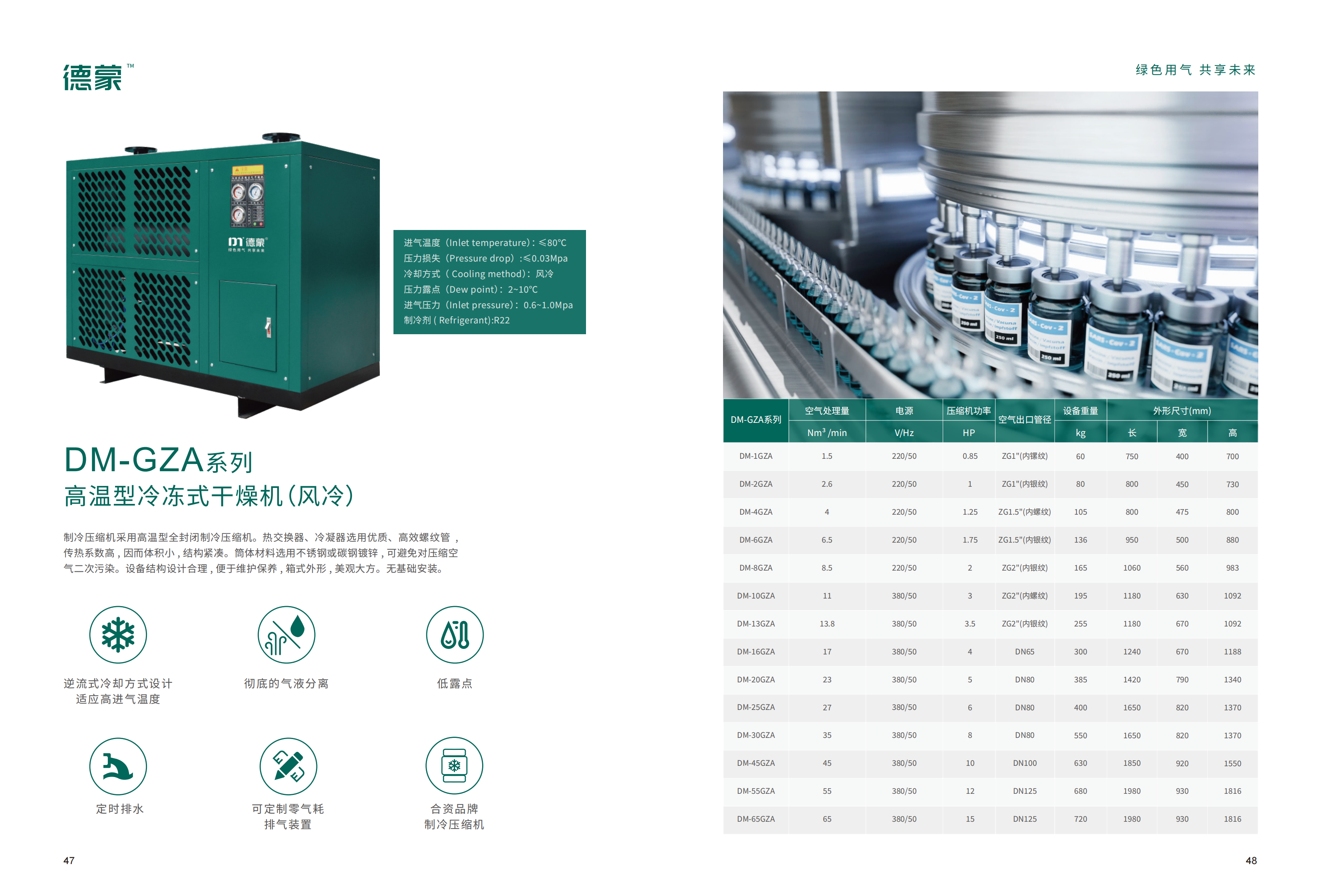 DM-GZA系列 高温型冷冻式干燥机（风冷）(图1)